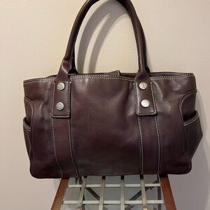 Michael Kors Brown Leather Tote Handbag